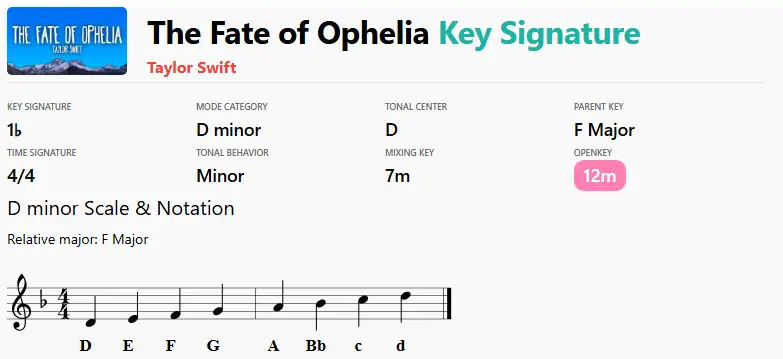 Keysignary song key example